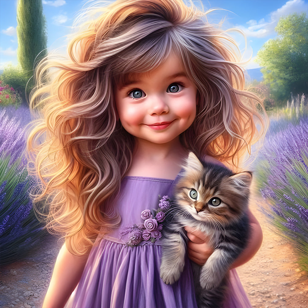 Diamond Painting - Full Round - Big-eyed girl (40*40CM)