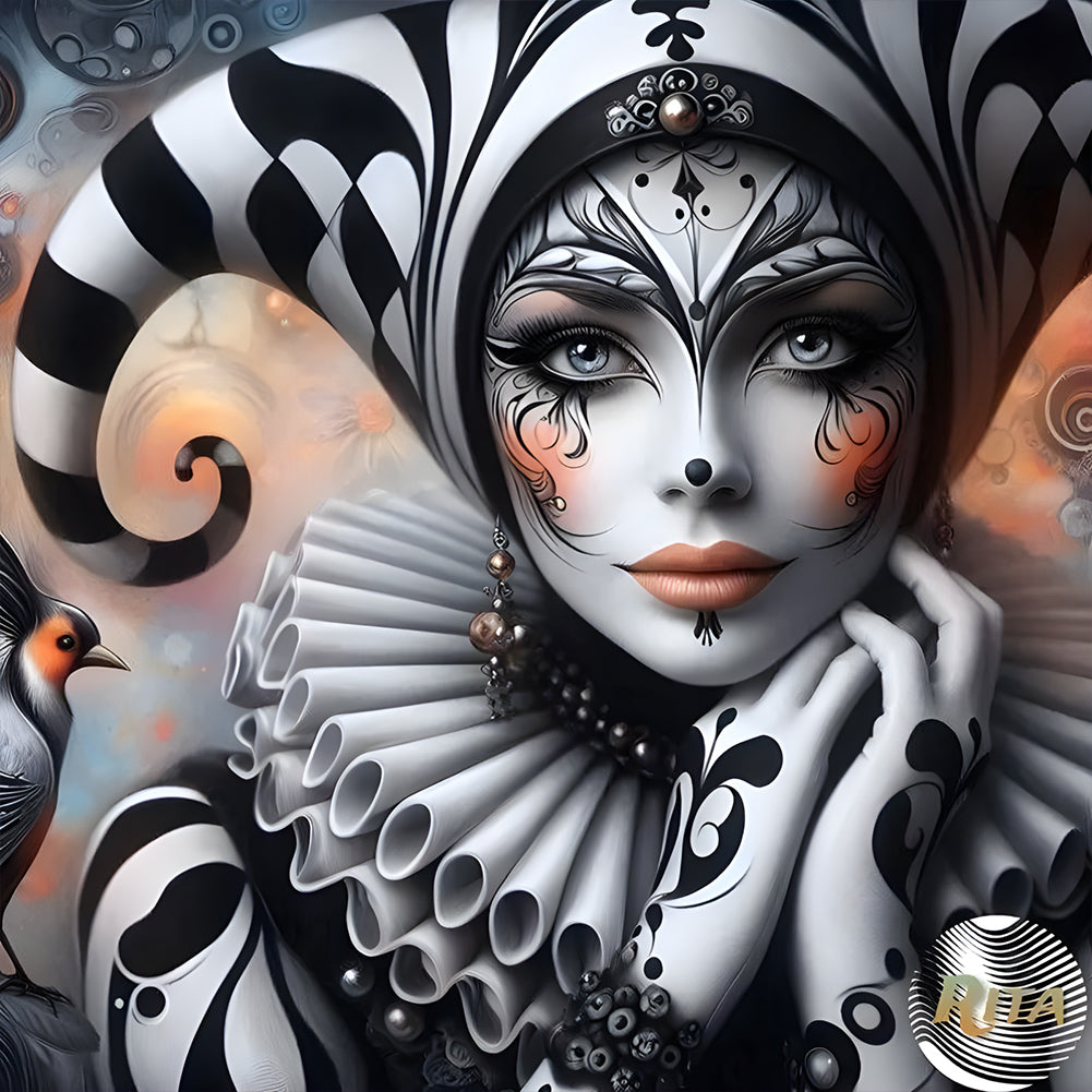 Diamond Painting - Full Round - Clown girl (30*30CM)