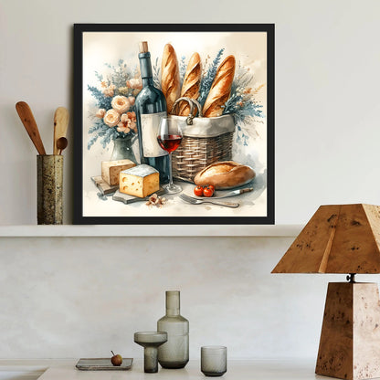 Diamond Painting - Full Round - Red wine bread (40*40CM)