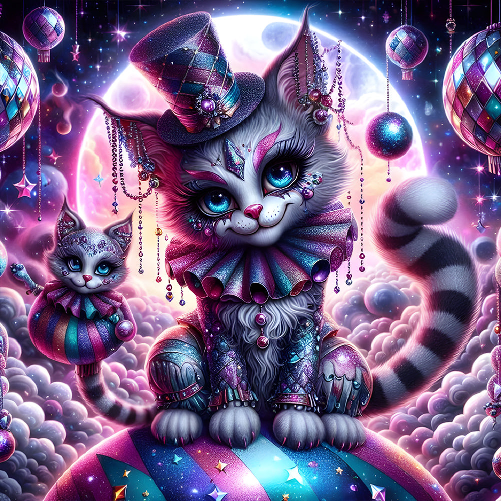 Diamond Painting - Full Round - Dark planet cat (30*30CM)