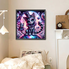 Load image into Gallery viewer, Diamond Painting - Full Round - Dark planet cat (30*30CM)

