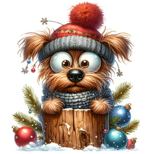Load image into Gallery viewer, Diamond Painting - Full Round - Christmas puppy (30*30CM)
