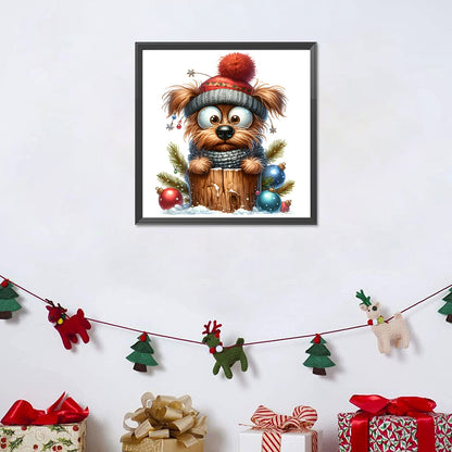 Diamond Painting - Full Round - Christmas puppy (30*30CM)