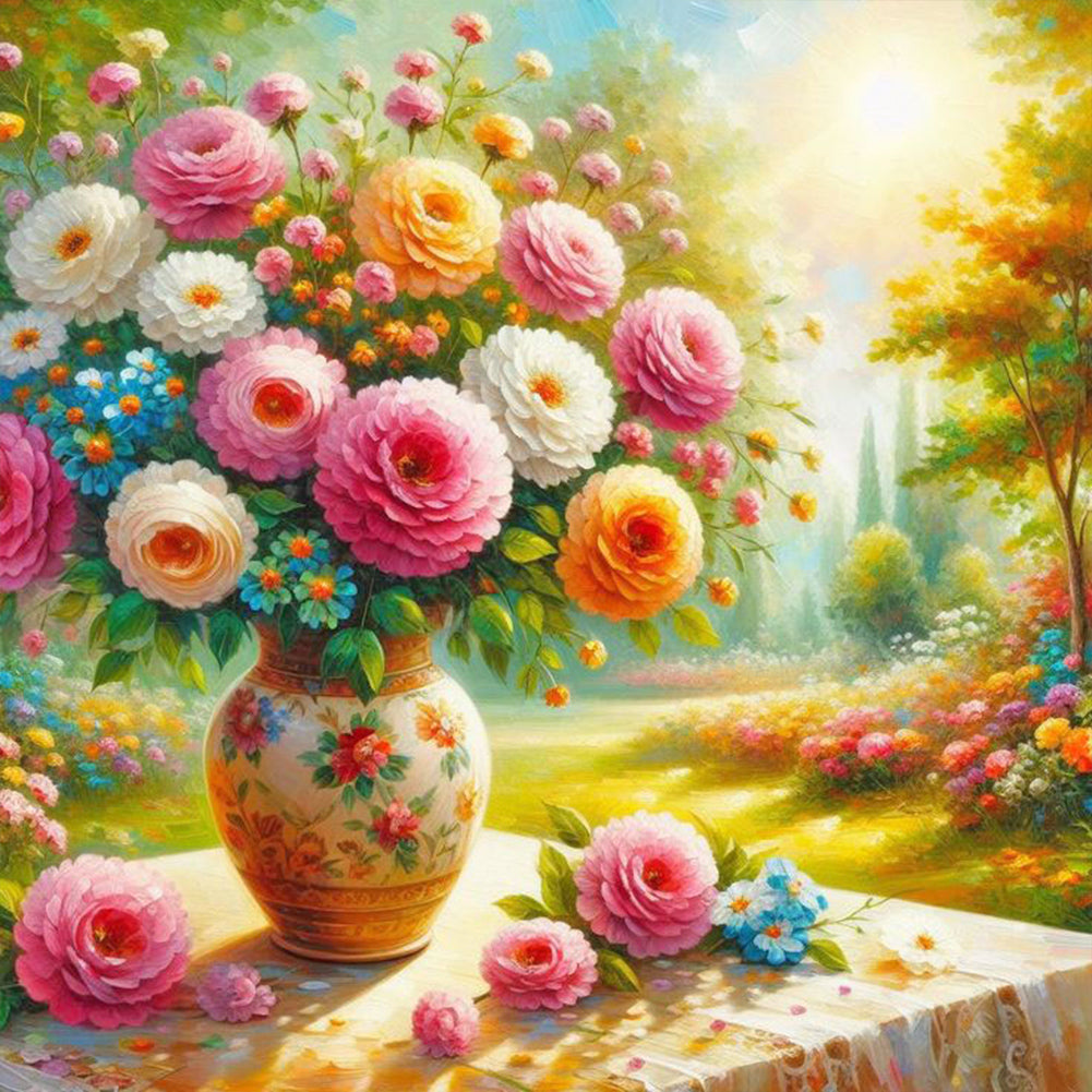 Diamond Painting - Full Round - Vase in the sun (30*30CM)