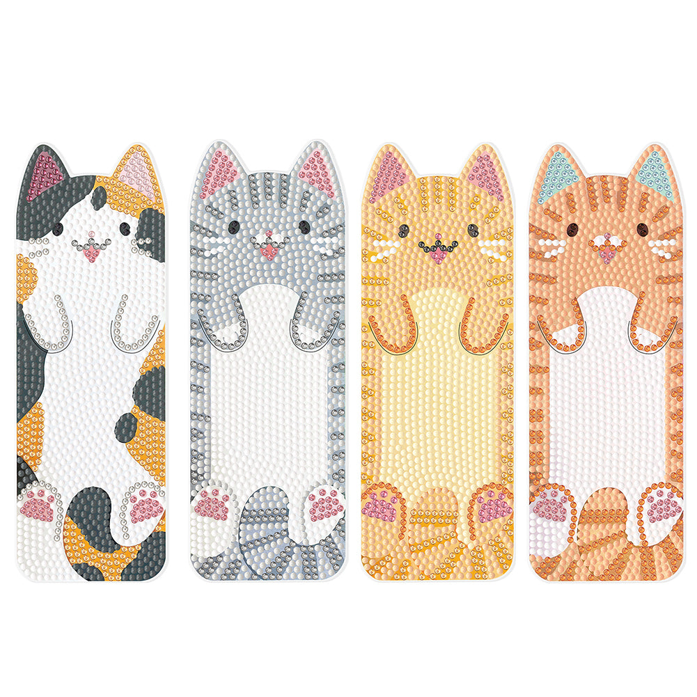 4Pcs Cat Diamond Bookmark Art Projects Diamond Art Bookmark for Adults Beginners