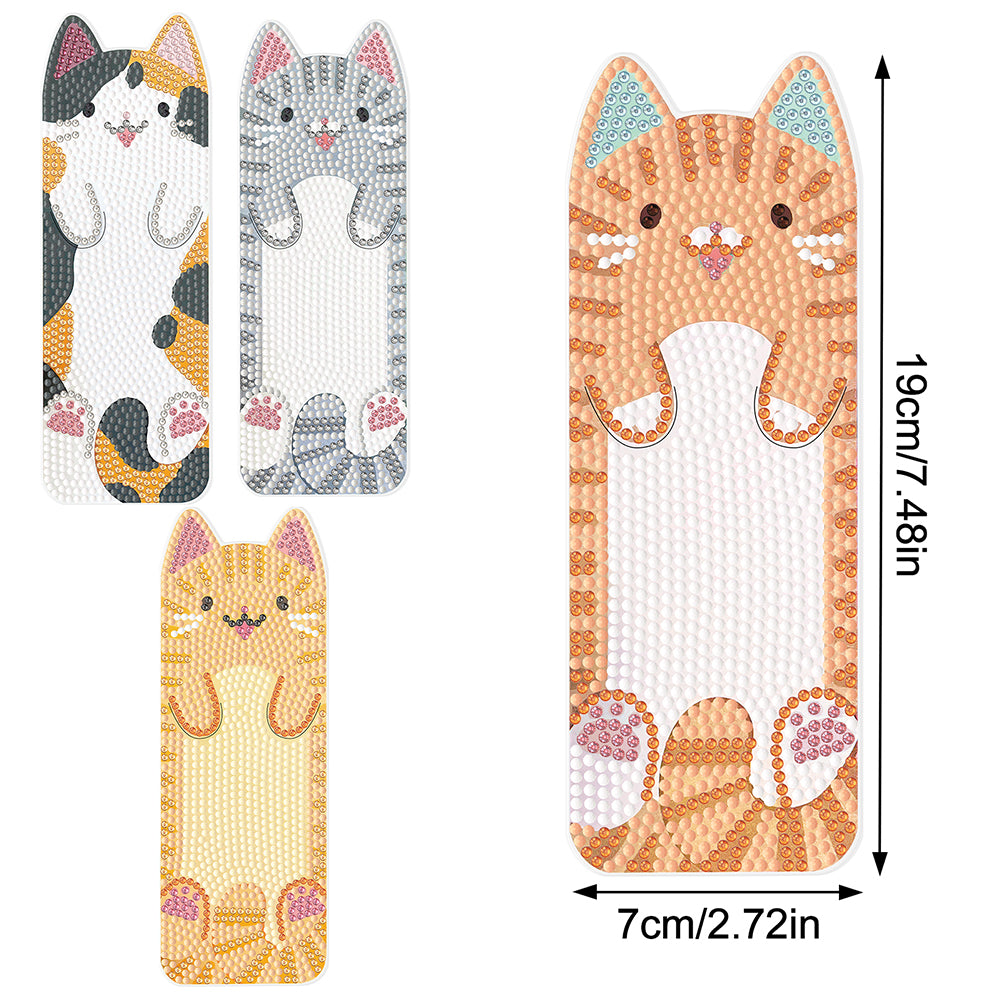 4Pcs Cat Diamond Bookmark Art Projects Diamond Art Bookmark for Adults Beginners
