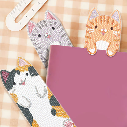 4Pcs Cat Diamond Bookmark Art Projects Diamond Art Bookmark for Adults Beginners
