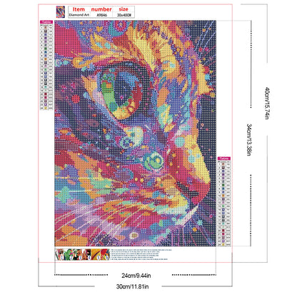 Diamond Painting - Full Round - Colorful kitten (30*40CM)