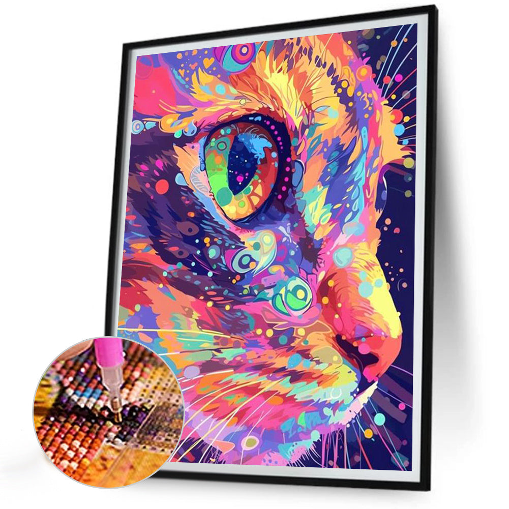 Diamond Painting - Full Round - Colorful kitten (30*40CM)