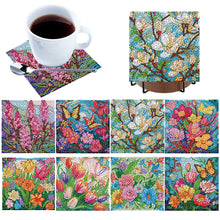 Load image into Gallery viewer, 8Pcs Wooden Flowers 5D Diamond Painting Coasters Kit for Adults Beginners
