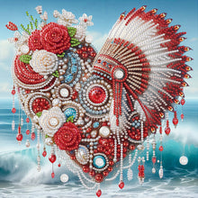 Load image into Gallery viewer, Diamond Painting - Partial Special Shaped - Rose Indian Love Headdress (30*30CM)
