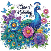Load image into Gallery viewer, Diamond Painting - Partial Special Shaped - Good morning peacock (30*30CM)
