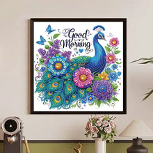 Load image into Gallery viewer, Diamond Painting - Partial Special Shaped - Good morning peacock (30*30CM)
