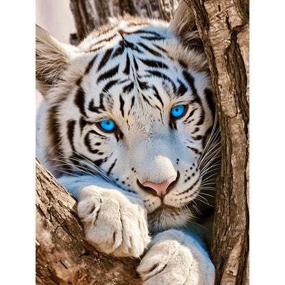 Diamond Painting - Full Round - White Tiger (30*40CM)