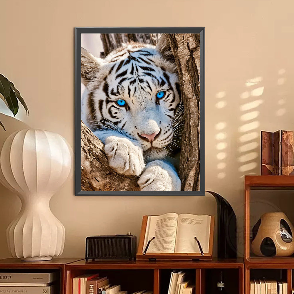 Diamond Painting - Full Round - White Tiger (30*40CM)