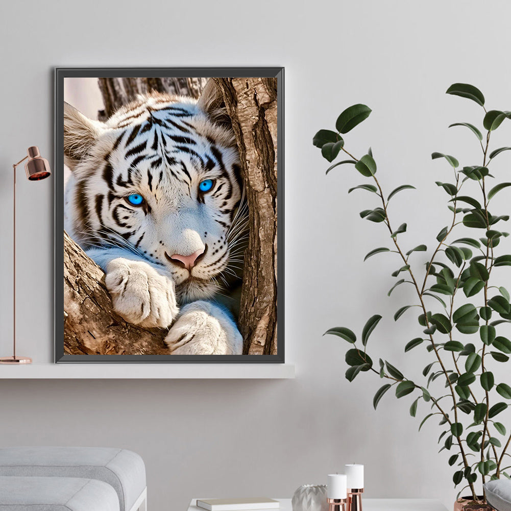 Diamond Painting - Full Round - White Tiger (30*40CM)