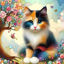 Load image into Gallery viewer, Diamond Painting - Full Round - Geometric Tree Liquid Cat (40*40CM)
