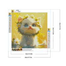 Load image into Gallery viewer, Diamond Painting - Full Round - White Cat With Wreath (40*40CM)
