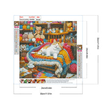 Load image into Gallery viewer, Diamond Painting - Full Round - Lazy Cat (30*30CM)
