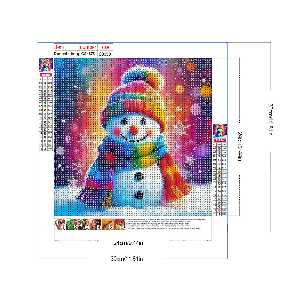 Diamond Painting - Full Round - Snowman (30*30CM)