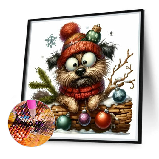 Diamond Painting - Full Round - Christmas Puppy (30*30CM)