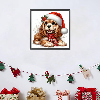 Diamond Painting - Full Round - Christmas Puppy (30*30CM)