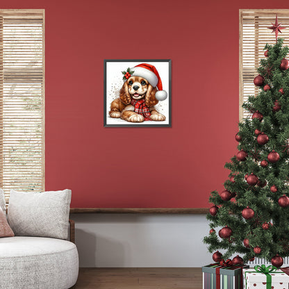 Diamond Painting - Full Round - Christmas Puppy (30*30CM)