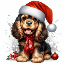 Load image into Gallery viewer, Diamond Painting - Full Round - Christmas Puppy (30*30CM)
