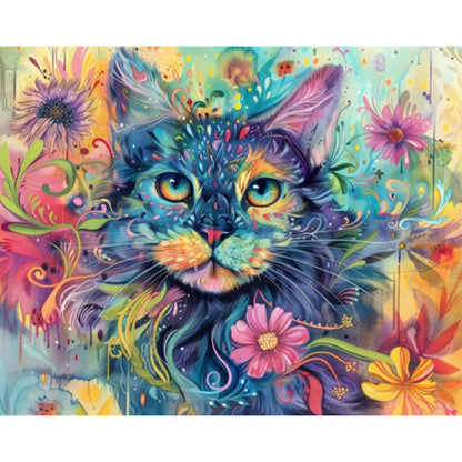 Diamond Painting - Full Square - Colorful Cat (50*40CM)