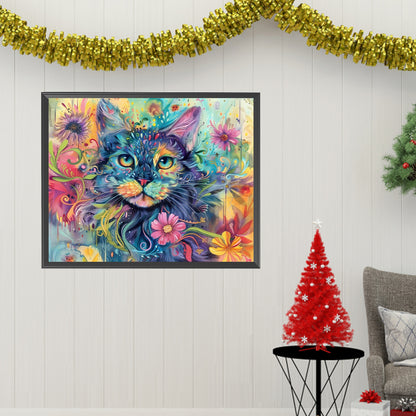 Diamond Painting - Full Square - Colorful Cat (50*40CM)