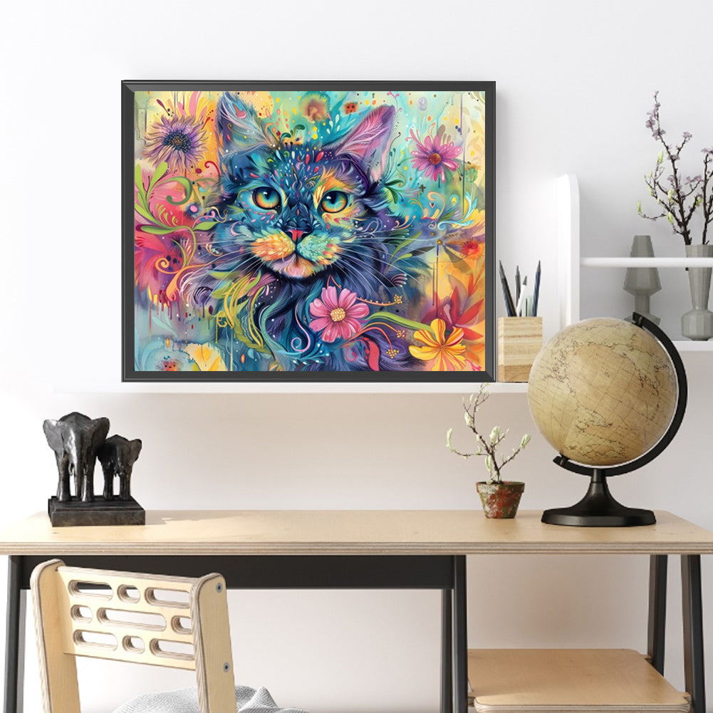 Diamond Painting - Full Square - Colorful Cat (50*40CM)