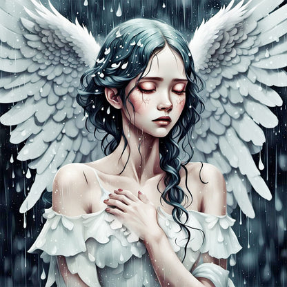 AB Diamond Painting - Full Round - Angel Girl (40*40CM)