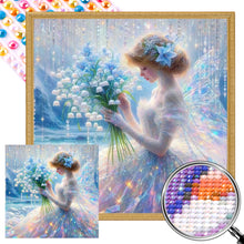 Load image into Gallery viewer, AB Diamond Painting - Full Round - Lily of the Valley Bouquet and Fairy Girl (40*40CM)
