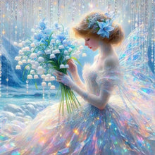 Load image into Gallery viewer, AB Diamond Painting - Full Round - Lily of the Valley Bouquet and Fairy Girl (40*40CM)
