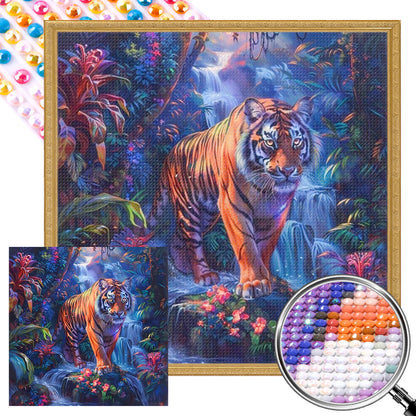 AB Diamond Painting - Full Round - Tiger in the Forest (40*40CM)