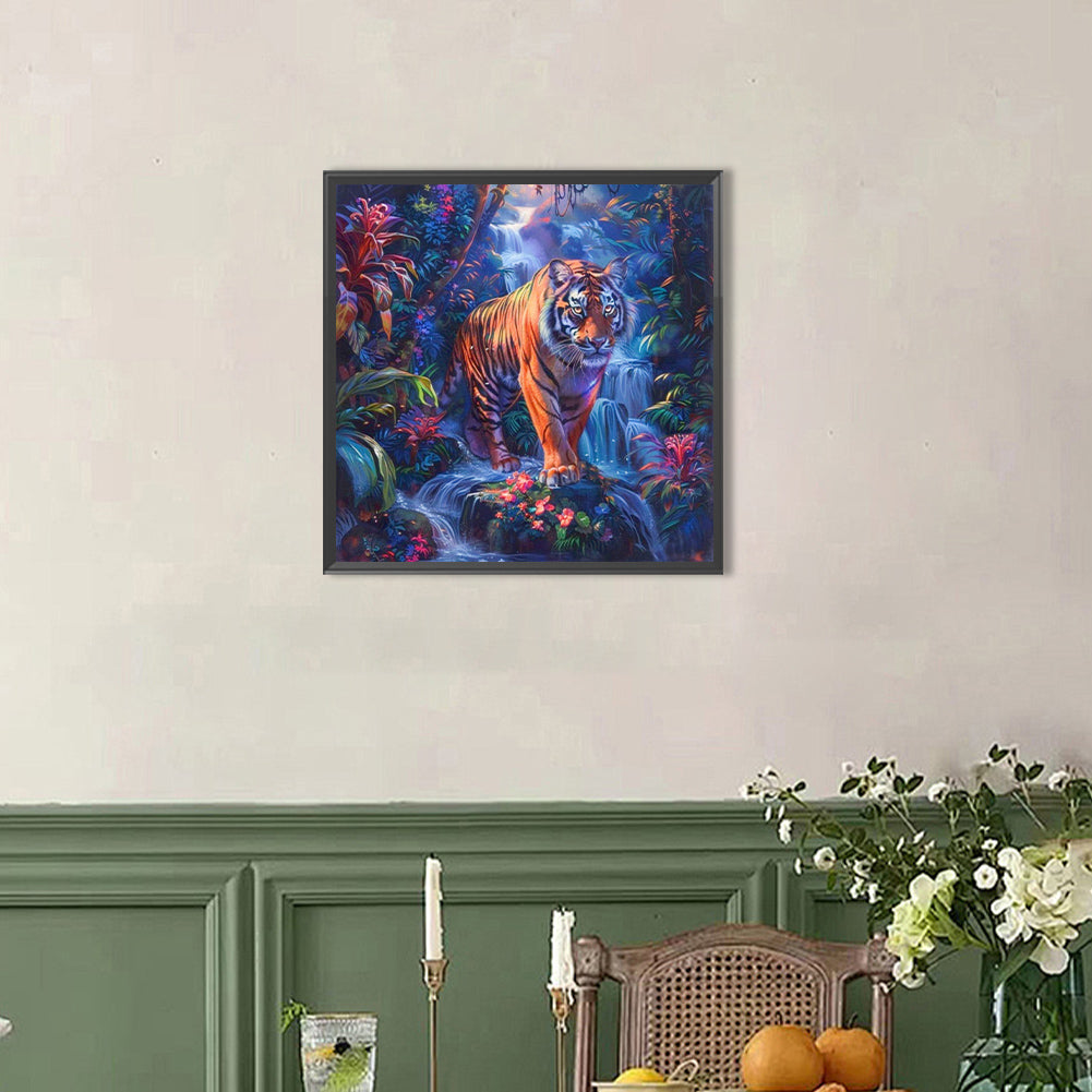 AB Diamond Painting - Full Round - Tiger in the Forest (40*40CM)