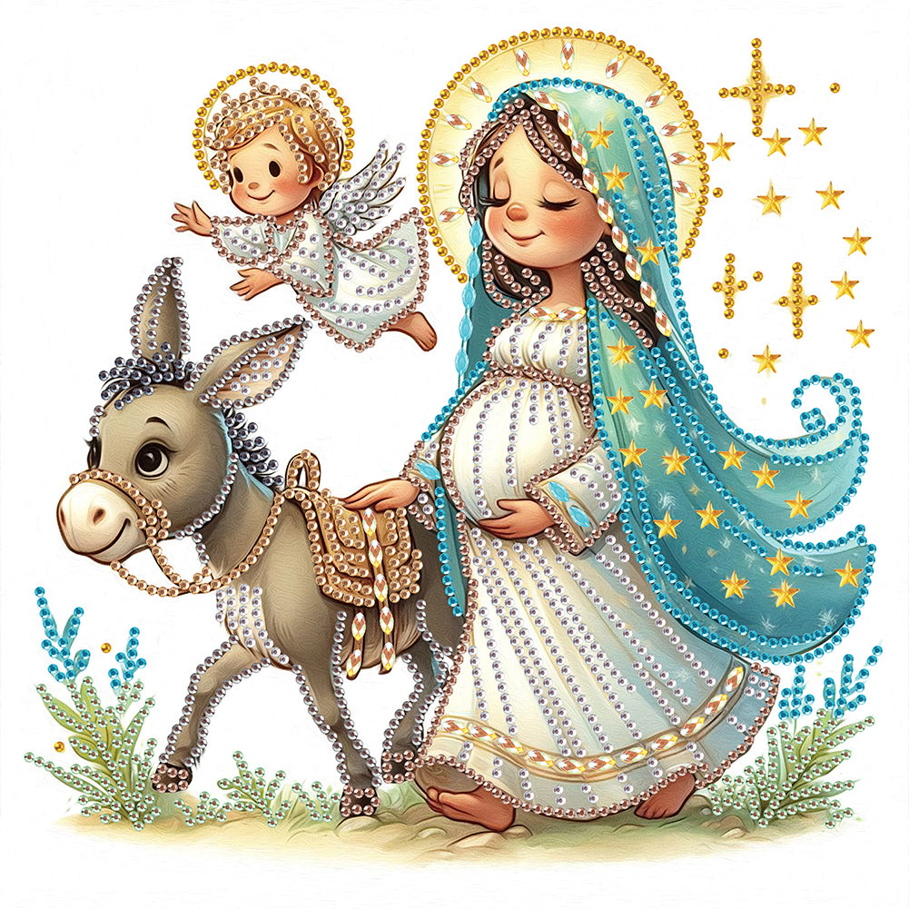 Diamond Painting - Partial Special Shaped - Madonna (30*30CM)