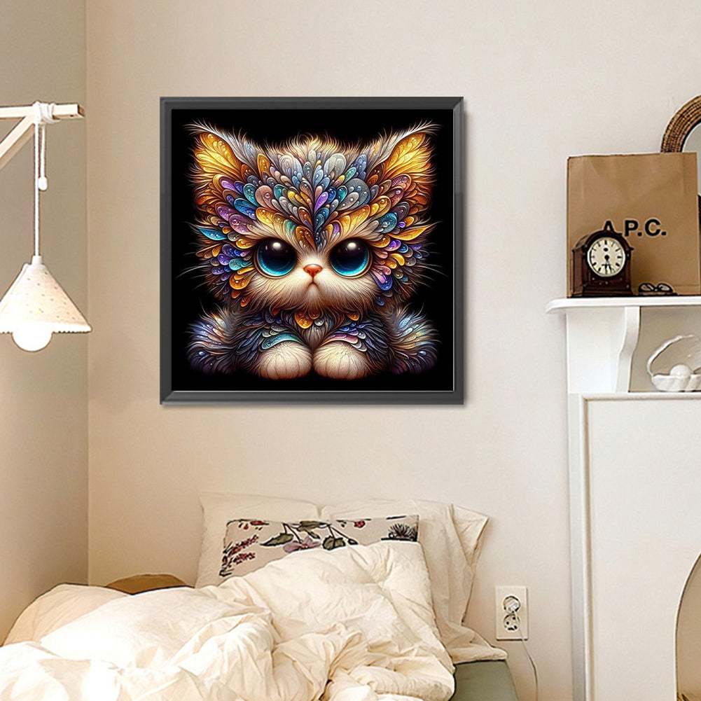 Diamond Painting - Full Round - Big Eyed Cat (30*30CM)