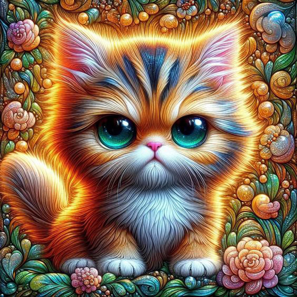 Diamond Painting - Full Round - Big Eyed Cat (30*30CM)