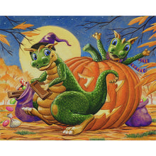 Load image into Gallery viewer, Diamond Painting - Full Round - Pumpkin Dinosaur (50*40CM)
