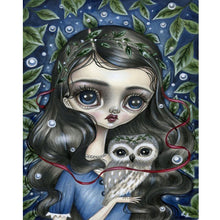 Load image into Gallery viewer, Diamond Painting - Full Round - Owl Big Eyes Girl (40*50CM)
