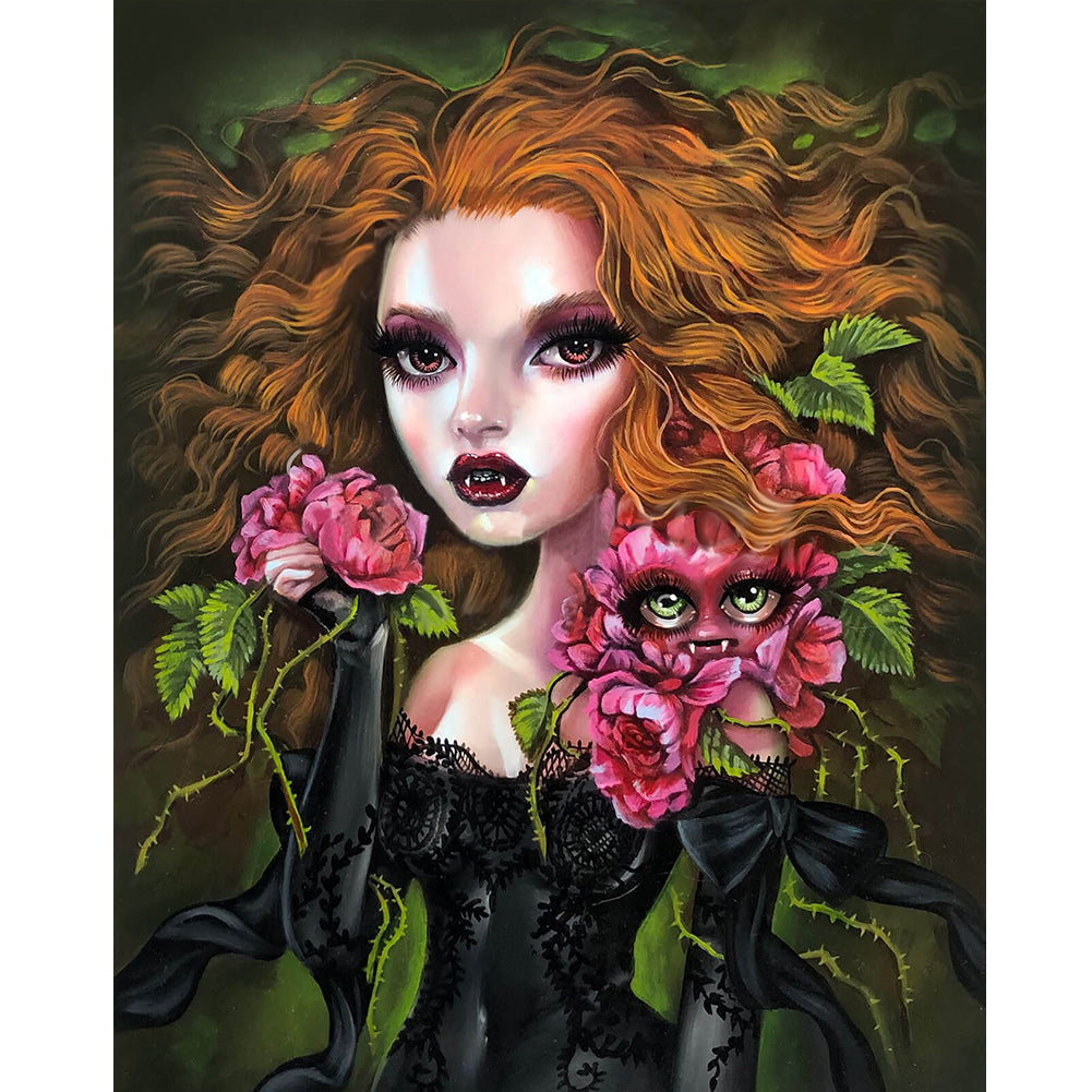 Diamond Painting - Full Round - Flower Curly Girl (40*50CM)