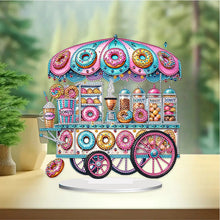 Load image into Gallery viewer, Acrylic Special Shape Donut Cart Diamond Painting Desktop Ornaments for Beginner
