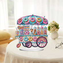 Load image into Gallery viewer, Acrylic Special Shape Donut Cart Diamond Painting Desktop Ornaments for Beginner
