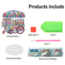 Load image into Gallery viewer, Acrylic Special Shape Donut Cart Diamond Painting Desktop Ornaments for Beginner
