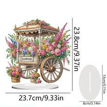 Load image into Gallery viewer, Acrylic Special Shape Flower Cart Diamond Painting Desktop Ornament for Beginner
