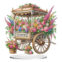Load image into Gallery viewer, Acrylic Special Shape Flower Cart Diamond Painting Desktop Ornament for Beginner
