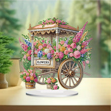 Load image into Gallery viewer, Acrylic Special Shape Flower Cart Diamond Painting Desktop Ornament for Beginner
