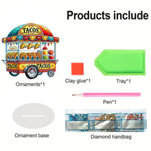 Load image into Gallery viewer, Acrylic Special Shape Taco Cart Diamond Painting Desktop Ornaments for Beginners
