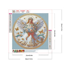 Load image into Gallery viewer, Diamond Painting - Full Round - Angel Bouquet Girl In White (30*30CM)
